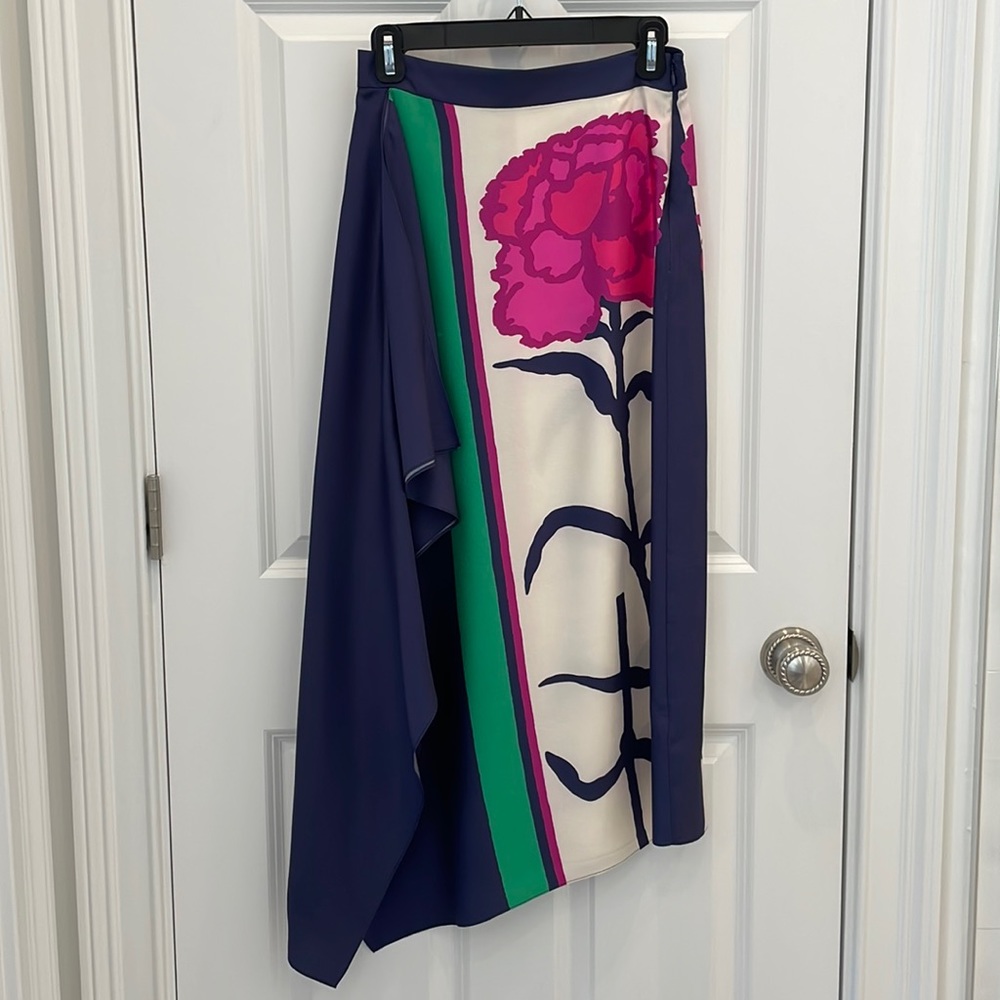 Tanya Taylor silk asymmetrical skirt